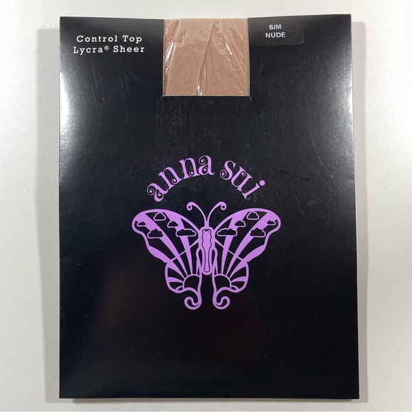 NWT Anna Sui control top Lycra sheer nude pantyhose Size S/M - Picture 1 of 4